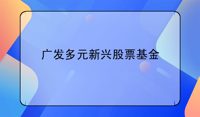 广发多元新兴股票基金